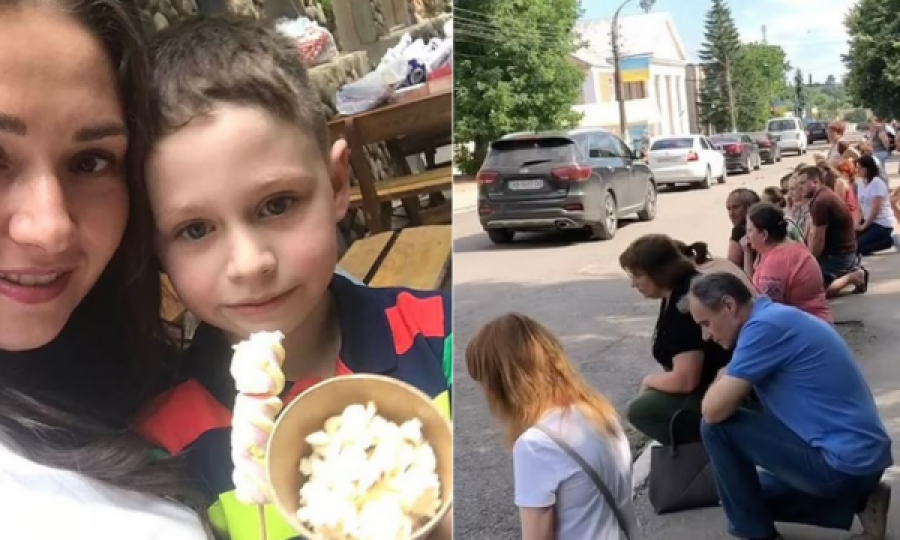Ukrainasit ulen në gjunjë, nderojnë nënë e bir që u vranë nga raketat e Putinit