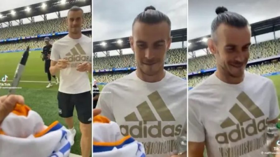 I kërkohet të nënshkruaj fanellën e Real Madridit, reagimi i Gareth Bale i thotë të gjitha