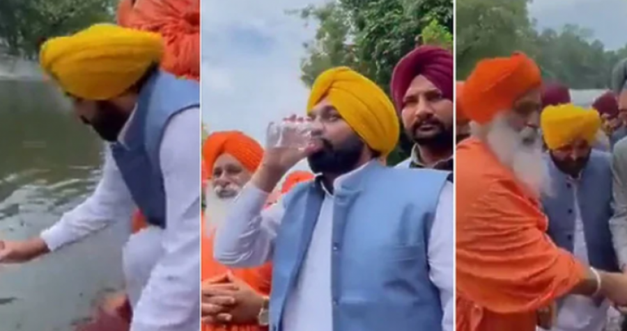 Ministri indian piu ujë nga një 'lumë i shenjtë' për të dëshmuar se ishte i pastër, pak minuta më pas përfundoi në spital