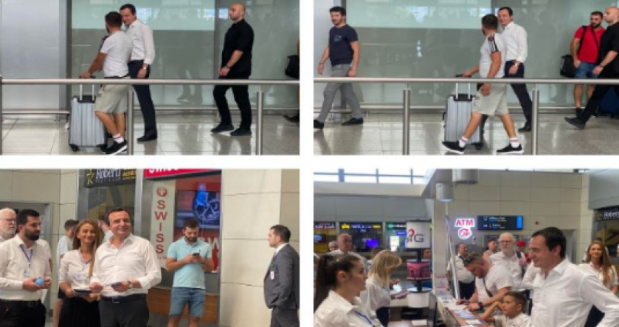 Kurti takon bashkatdhetarët në aeroport