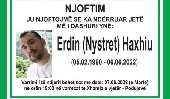 Sot i jepet lamtumira e fundit të riut që humbi jetën tragjikisht në Prishtinë