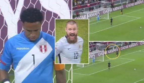 Portieri i Australisë ia largoi portierit të Perusë shishen me instruksionet e gjuajtjes së penalltive të kundërshtarit