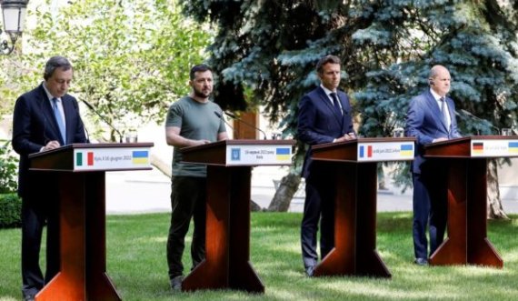 Macron, Draghi, Scholz mes sirenave të luftës në Kiev: Ukraina vend kandidat, ju duam në BE