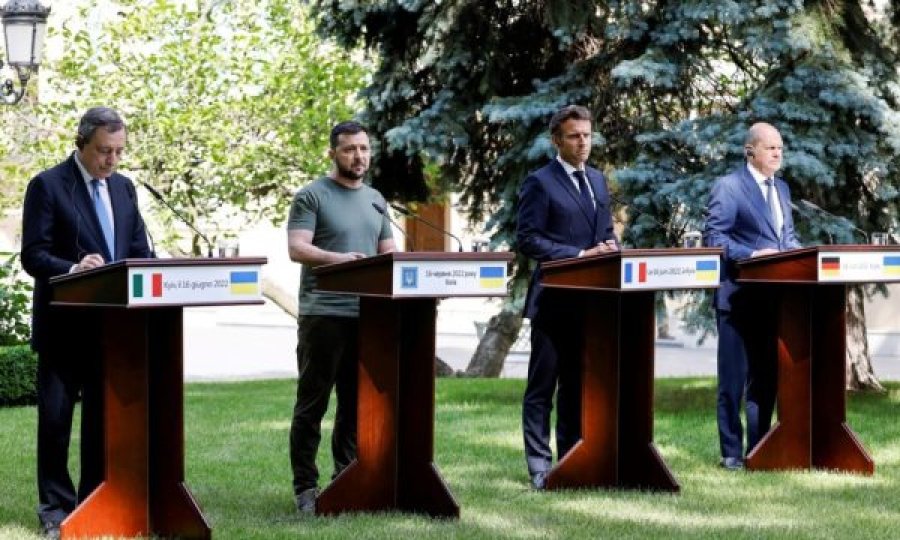 Macron, Draghi, Scholz mes sirenave të luftës në Kiev: Ukraina vend kandidat, ju duam në BE