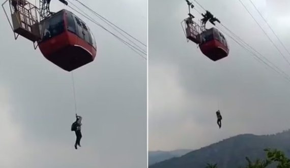 Turistët përjetojnë tmerrin në ajër, bllokohet teleferiku dhe zbresin me litar