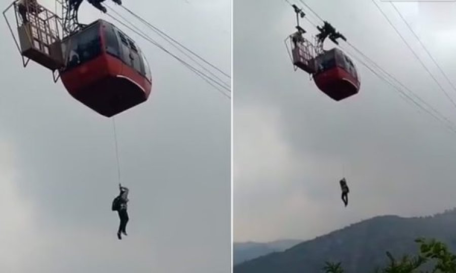 Turistët përjetojnë tmerrin në ajër, bllokohet teleferiku dhe zbresin me litar