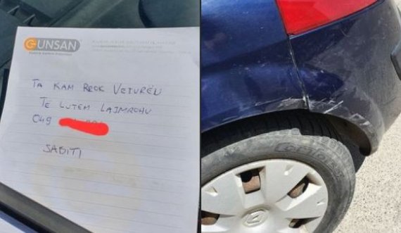 I moshuari godet një veturë në parking në Prishtinë, mesazhi i tij në letër bëhet viral