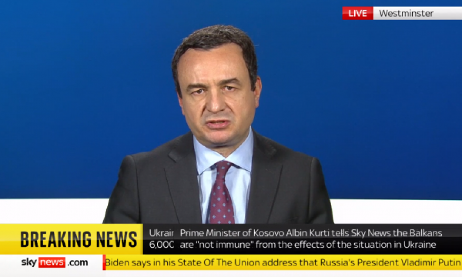 Albin Kurti me fjalë të ashpëra ndaj Vladimir Putin në një intervistë në Sky News