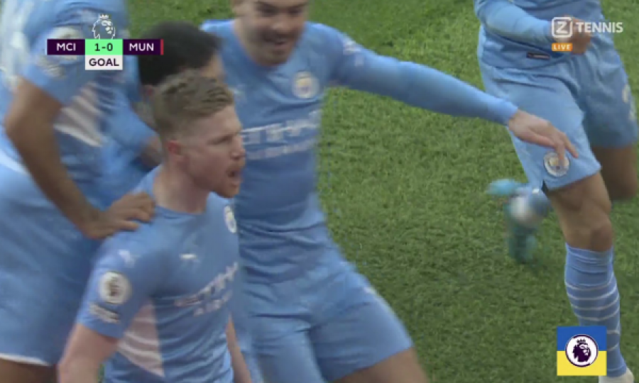 De Bruyne e kalon Cityn në epërsi ndaj Unitedit