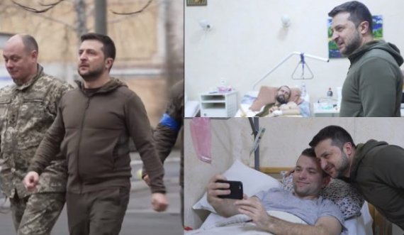 Zelenskiy shkon në spital për t’i vizituar ushtarët e plagosur