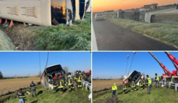 E dhimbshme, përmbyset autobusi që transportonte refugjatë nga Ukraina