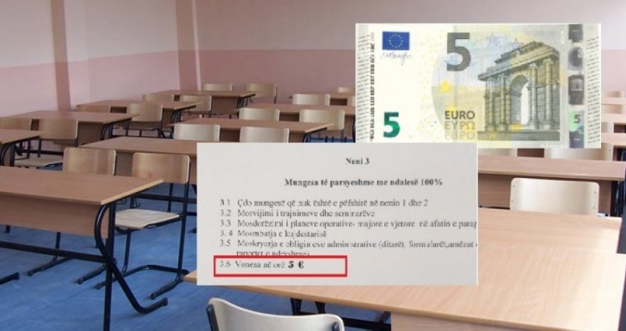 Mësimdhënësit dënohen me 5 euro për orë të humbur mësimore, ose vonesave