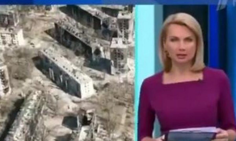 Televizioni rus transmeton rrënojat në Mariupol por fajëson Ukrainën