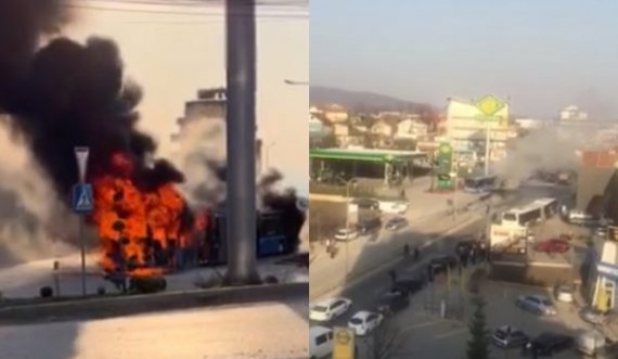 Shuhen flakët në autobusin e djegur në Prishtinë