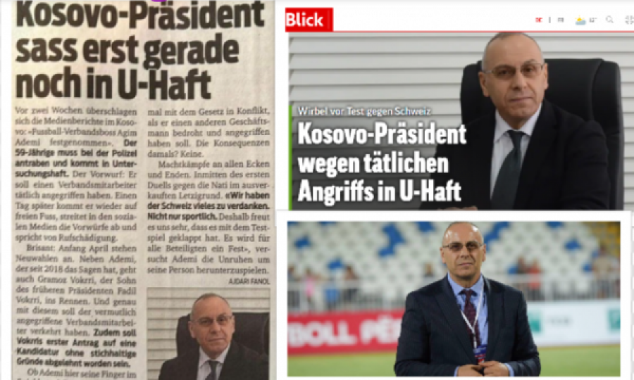 Gazeta e Zvicrës ia përmend akuzat dhe burgun Agim Ademit në prag të ndeshjes së Kombëtares së Kosovës në Zurich