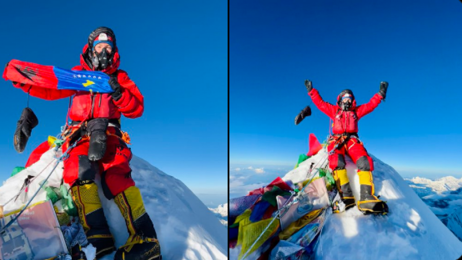 8485 metra, Uta Ibrahimi ngjitet në malin Makalu bashkë me flamurin kuq e zi e atë të Kosovës
