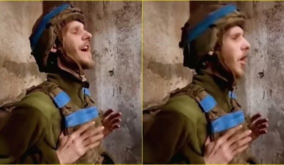 I bllokuar në Mariupol, ushtari ukrainas interpreton këngën fituese të Eurovision – në sfond dëgjohen bombardimet ruse