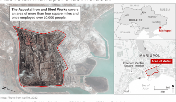 Rusia: Rreth 1000 ukrainas janë dorëzuar në fabrikën e çelikut Azovstal