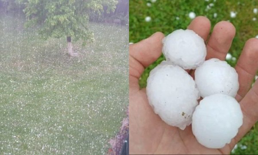 Breshër i madh, i copëton xhamat e veturave, shkatërrohen të mbjellat