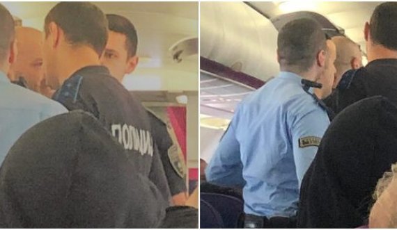 Kosovari zhveshet deri në bel dhe bërtet UÇK në aeroplan, arrestohet nga policia