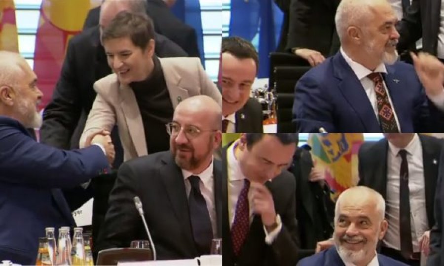 Ana Bërnabiq e shmang përshëndetjen me Albin Kurtin para samitit në Berlin, kryeministri qesh përkrah Edi Ramës