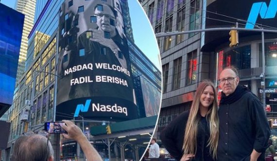 Fotografia dhe emri i Fadil Berishës shfaqet në ‘billboardet’ gjigante të New Yorkut