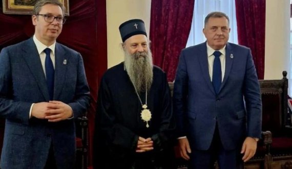 Aleksander Vuçiq takohet me patriarkun serb për Kosovën, prezent edhe Milorad Dodik