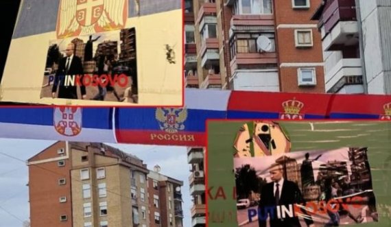 ‘Putini në Kosovë’ shfaqen posterët në Mitrovicë