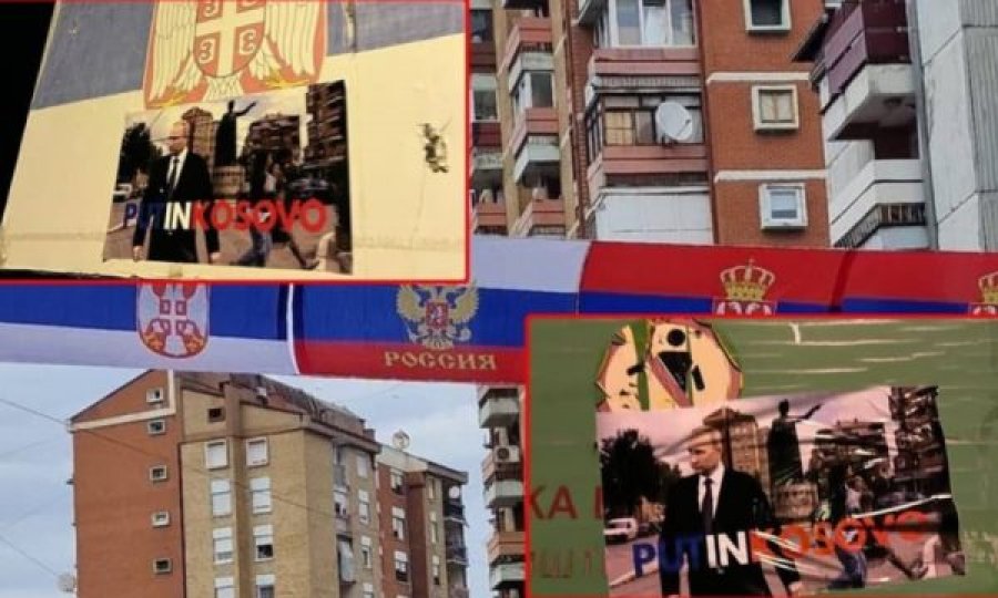 ‘Putini në Kosovë’ shfaqen posterët në Mitrovicë