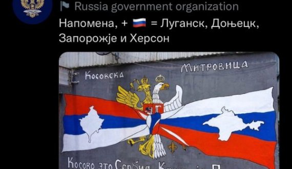 “Kosova është Serbi, Krimea është Rusi”, ambasada ruse në RMV shpërndan postimin me mbishkrimin
