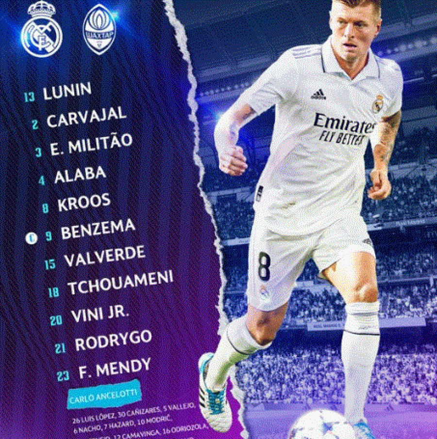 Real Madridi publikon 11-shen startuese ndaj Shakhtarit