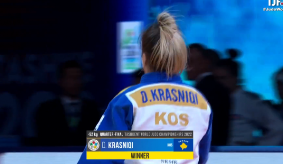  Distria Krasniqi vazhdon përpara, kualifikohet në gjysmëfinale të Kampionatit Botëror