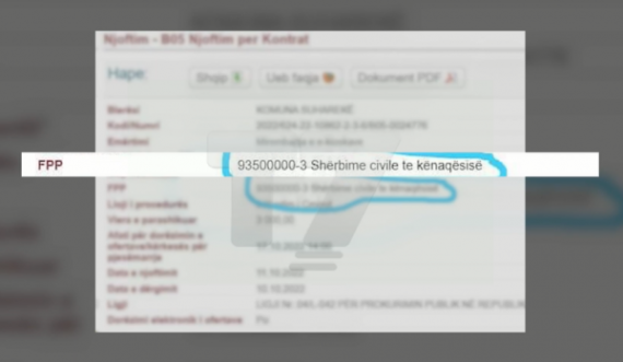 Komuna e Suharekës shpall tender për ‘shërbime civile të kënaqësisë’
