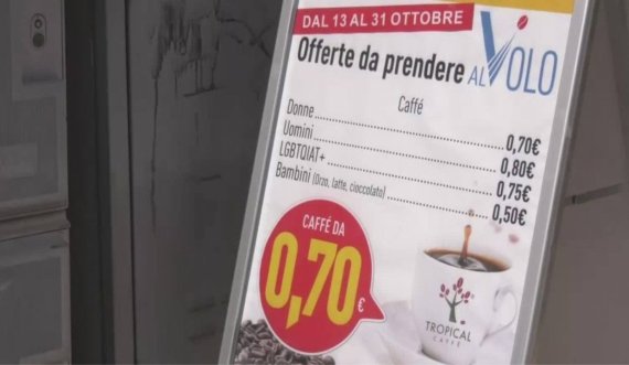 Çmime të ndryshme sipas gjinisë, oferta e një kafeneje shkakton polemika