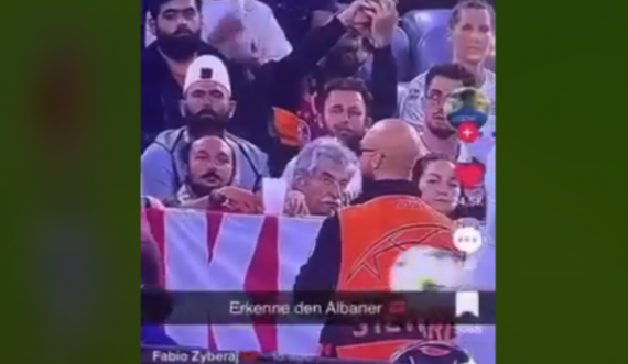 Pamje: Një tifoz shqiptar me plis dhe shqiponjë u pa në ndeshjen Bayern-Barcelona