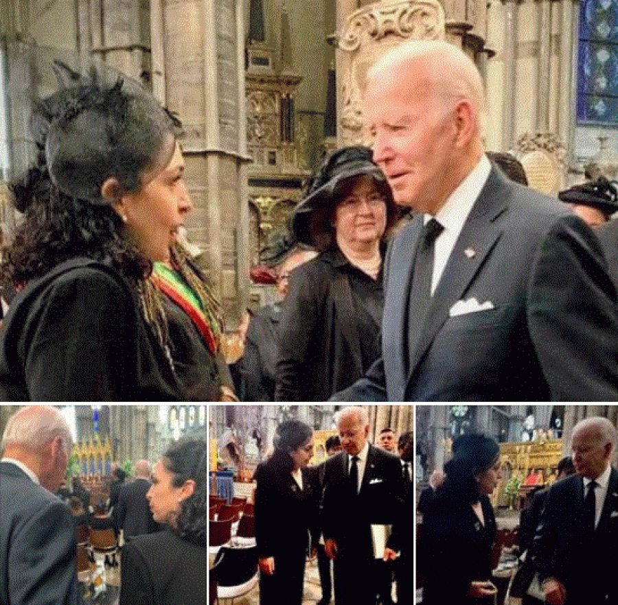 A bëri shkelje të protokollit Presidentja Osmani duke u fotografuar në ceremoninë e varrimit të Mbretëreshës