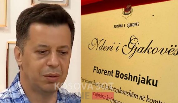 Florent Boshnjaku vlerësohet me çmimin 'Nderi i Gjakovës'