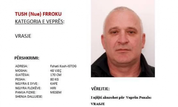 Tush Frrokaj është i dyshuar për vrasjen në Klinë, policia ia publikon foton 