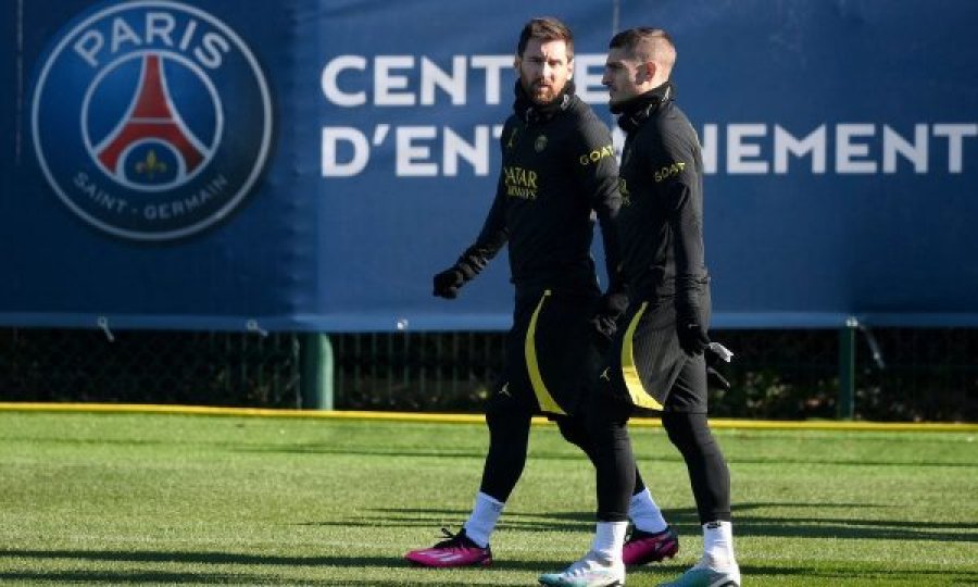 PSG-ja me formacion të përforcuar, Mbappe, Messi e Verratti ushtrojnë me ekipin në prag të ndeshjes me Bayernin