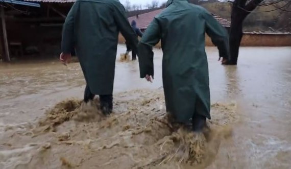 Momenti kur shpëtohet një çift nga Kosova pasi shtëpia iu ishte kapluar nga vërshimet