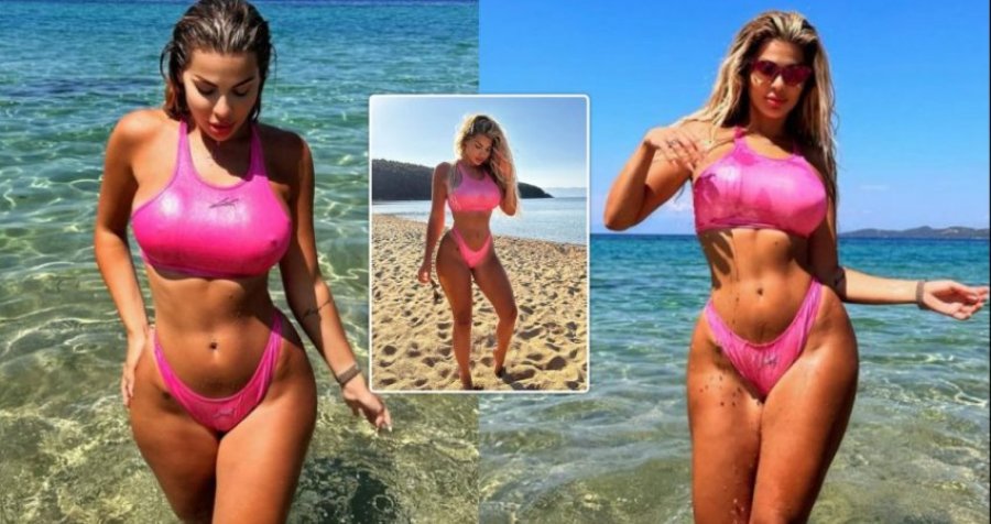 Luana Vjollca ekspozon linjat atraktive të trupit në imazhet në bikini