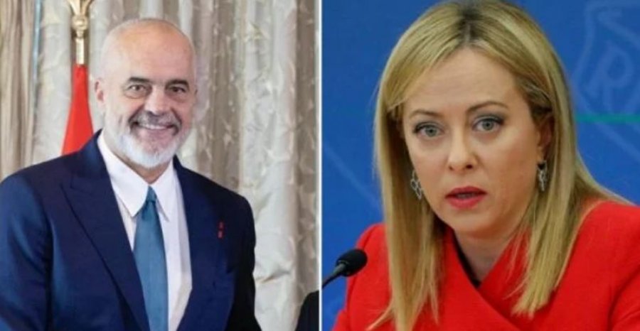 Edi Rama e puth kryeministren e Italisë Melonin