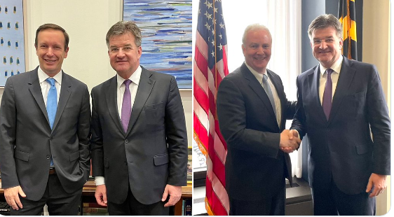 Lajçak takohet me dy senatorë amerikanë, flasin për Veriun e Kosovës
