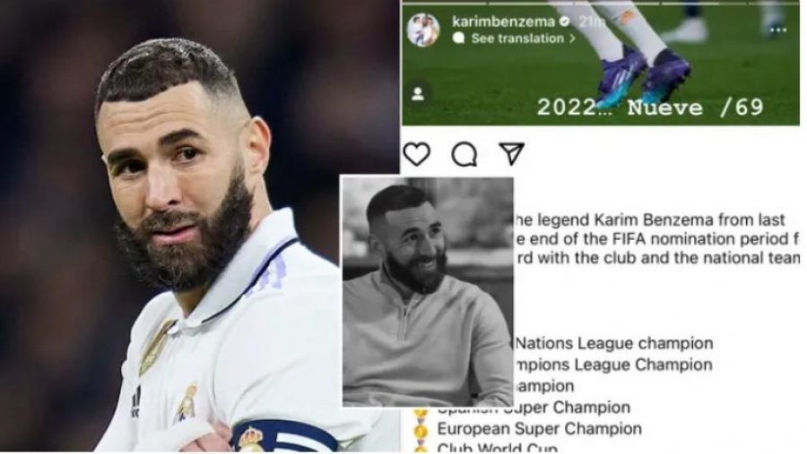 Benzema poston një tjetër fotografi pasi dështoi ta fitojë çmimin “The Best” nga FIFA