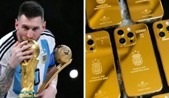 Messi ua bën dhuratë shokëve të skuadrës së Argjentinës nga një iPhone 14s të artë