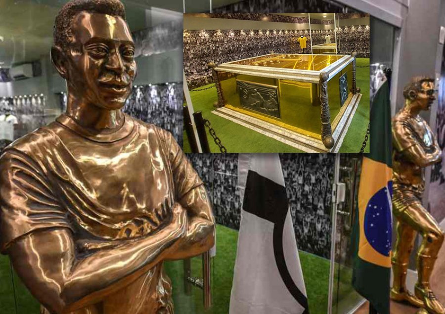 Përjetësohet në statuien e artë figura e futbollistit legjendar Pele, mauzoleumi i artë hapet për vizitorët në ndërtesën më të lartë