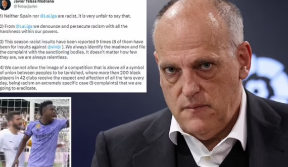 Tebas i kundërpërgjigjet Viniciusit për akuzat ndaj La Ligas rreth racizmit