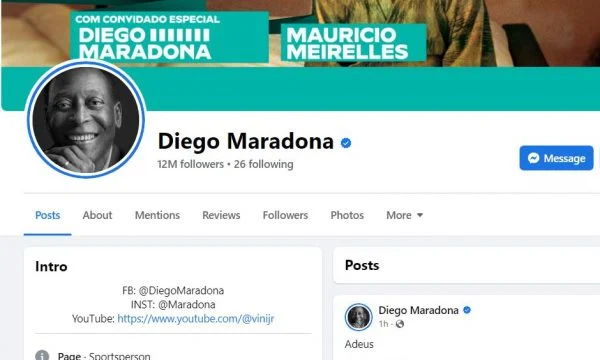 Hakohet faqja e Diego Maradonës në Facebook, bëjnë shaka me legjendën e futbollit