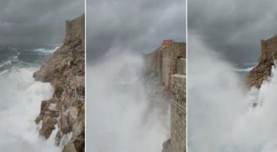 Dallgët e mëdha 'përmbysin' muret e famshme në Dubrovnik