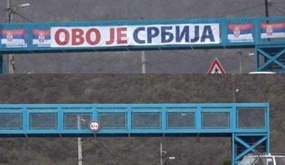 Largohet mbishkrimi “Kjo është Serbi”  që ishte vendosur në Leposaviq